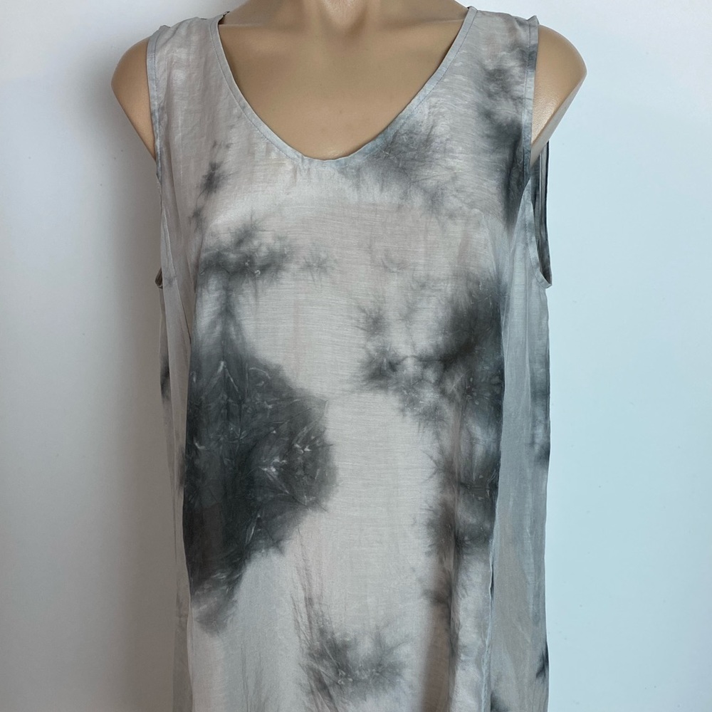 Eileen Fisher cotton silk pearl crystalline tunic top small NWT $178